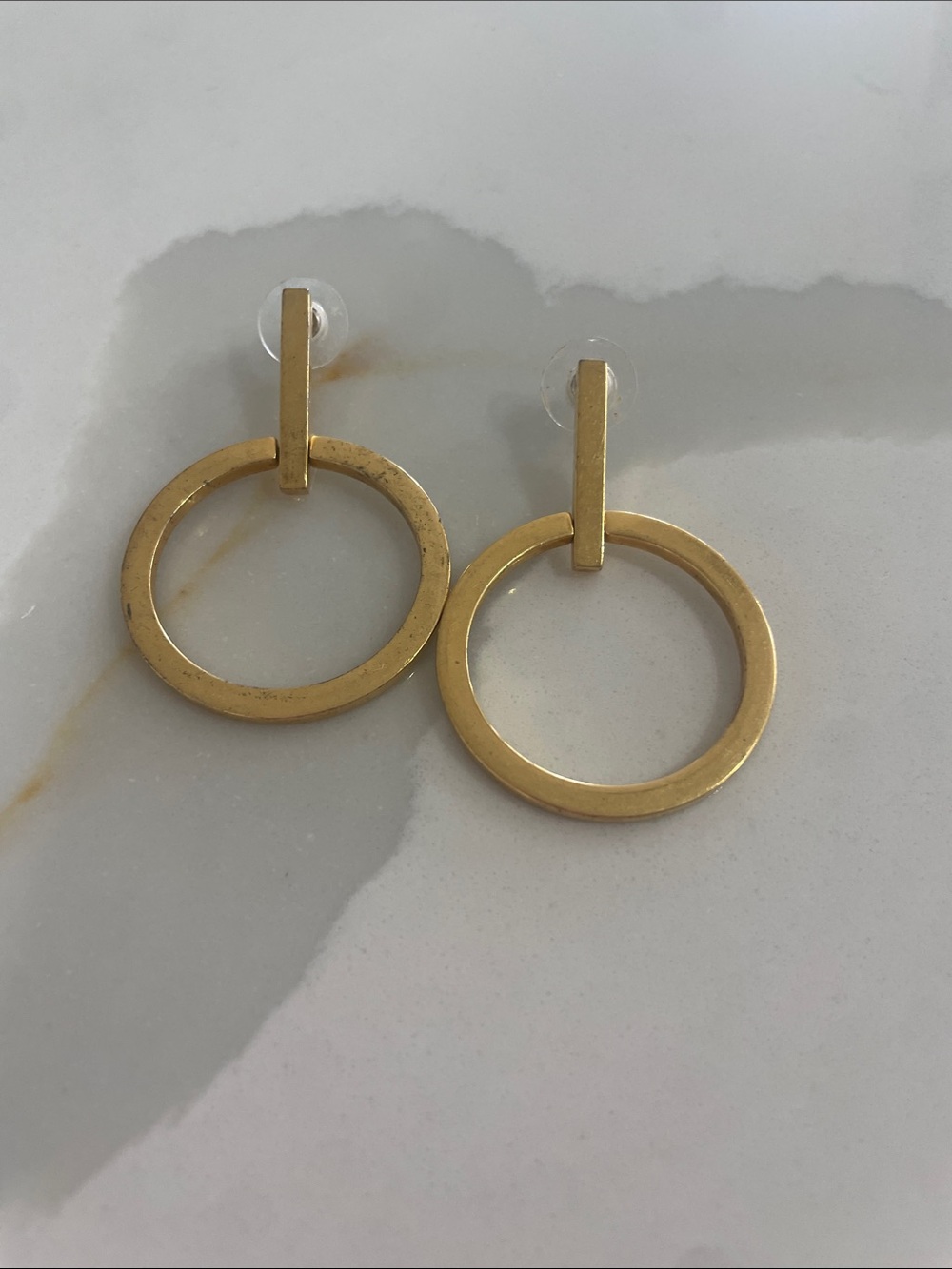 Vita Fede Gold Open Circle Drop Earrings